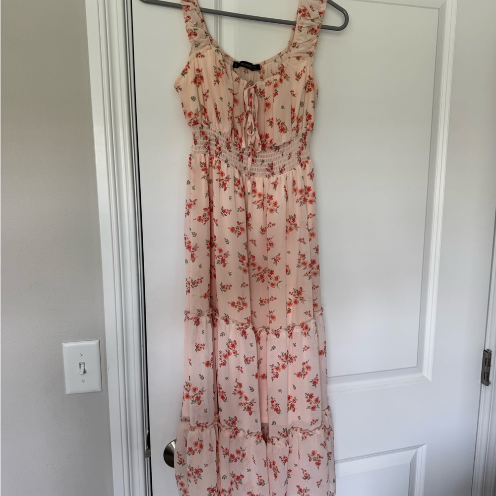 Floral Pink Midi Dress
